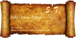 Sólyom Tibor névjegykártya