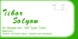 tibor solyom business card